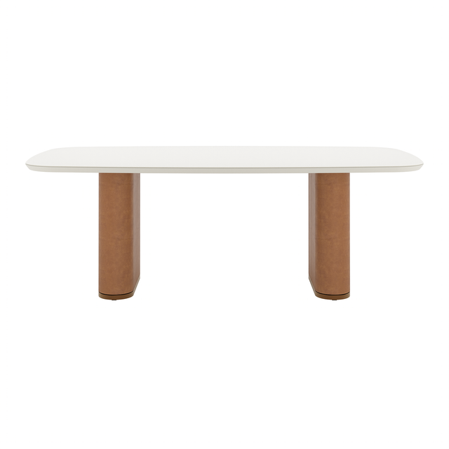 Mesa de Jantar Lintz 184 cm - Off White c/ Caramel