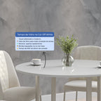 Conjunto de Jantar Mesa Redonda com Vidro Arcádia 4 Cadeiras Lucille Off White com Champanhe