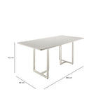 Conjunto de Jantar Mesa Retangular com Vidro Arcádia 6 Cadeiras Lucille Off White com Champanhe