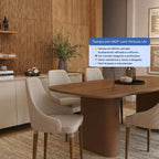 Conjunto de Jantar Mesa Retangular Lintz 8 Cadeiras Evelyn Canella Off White