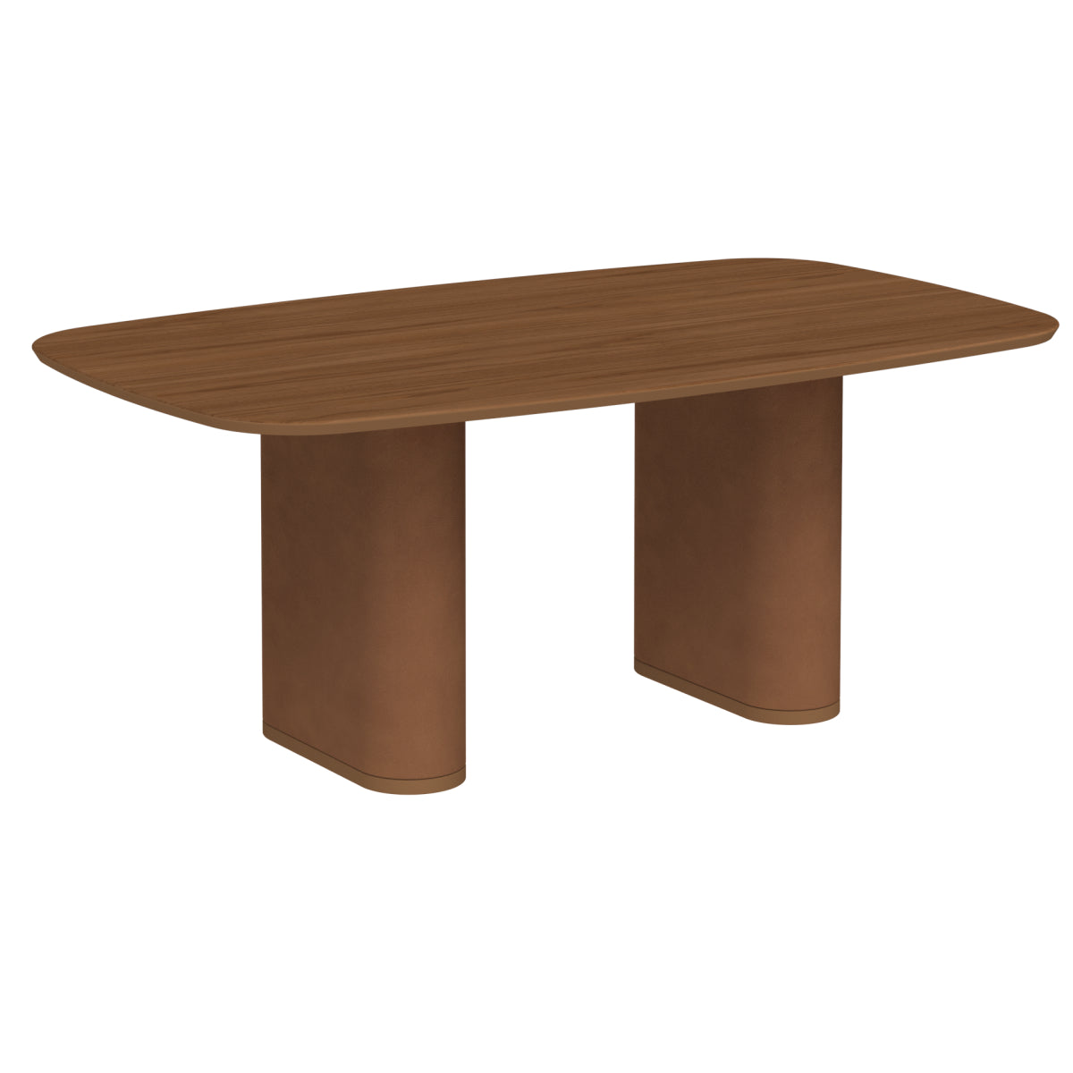 Mesa de Jantar Retangular para 6 Lugares Lintz 184cm Canella com PU Caramelo