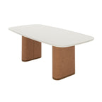 Conjunto de Jantar Mesa Retangular com Vidro Lintz 6 Cadeiras Evelyn Canella Off White