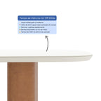 Conjunto de Jantar Mesa Retangular com Vidro Lintz 8 Cadeiras Evelyn Canella Off White