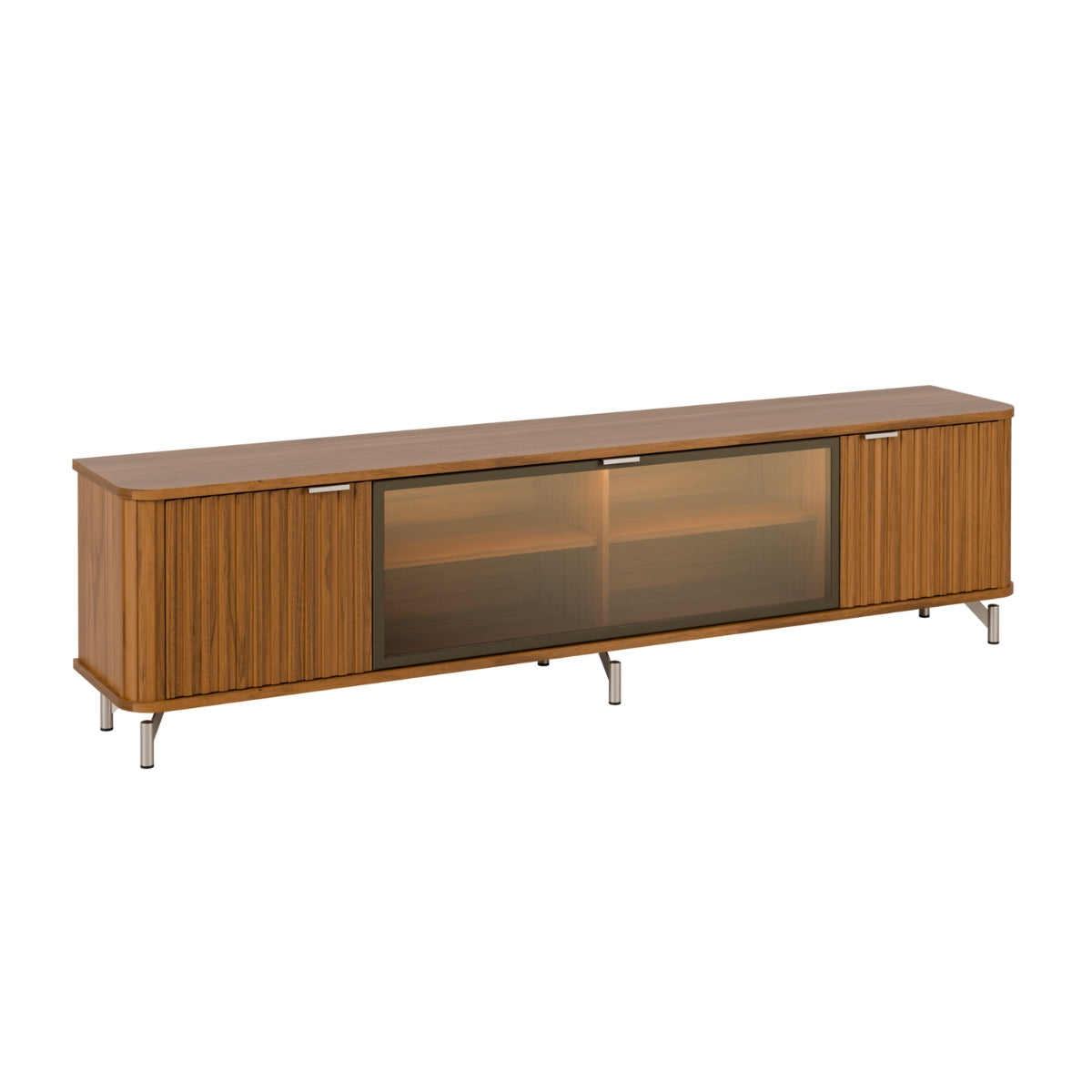 Rack para TVs até 85 Polegadas 100% MDF 3 Portas Vidro Reflecta Neon Float 212cm