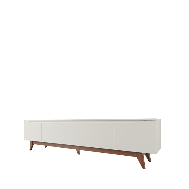 Painel Devin para TVs 75 Polegadas com Rack Flynt 2.2 Natural com Off White