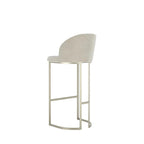 Banqueta Alta de Aço Beverly - Champanhe - Champanhe c/ Linho Mescla Cru - Linked 200 02 - Província - Banquetas