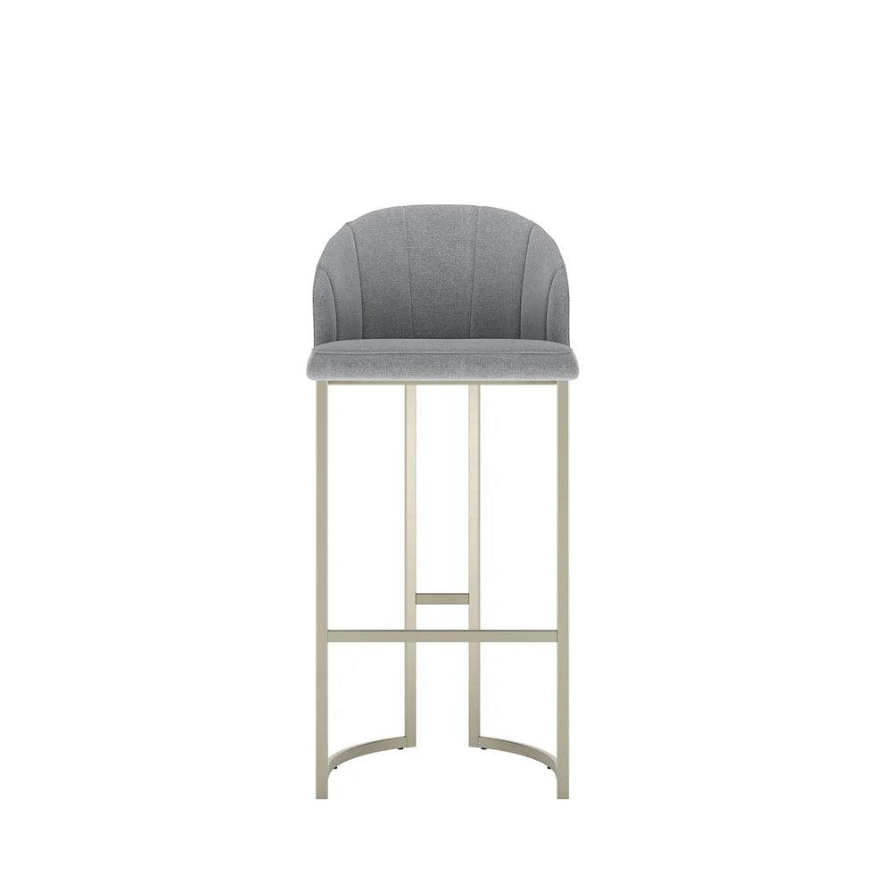 Banqueta Alta de Aço Beverly - Champanhe - Champanhe c/ Linho Mescla Cru - Linked 200 02 - Província - Banquetas