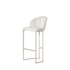 Banqueta Alta de Aço Beverly - Champanhe - Champanhe c/ Linho Mescla Cru - Linked 200 02 - Província - Banquetas