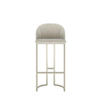 Banqueta Alta de Aço Beverly - Champanhe - Champanhe c/ Linho Mescla Cru - Linked 200 02 - Província - Banquetas