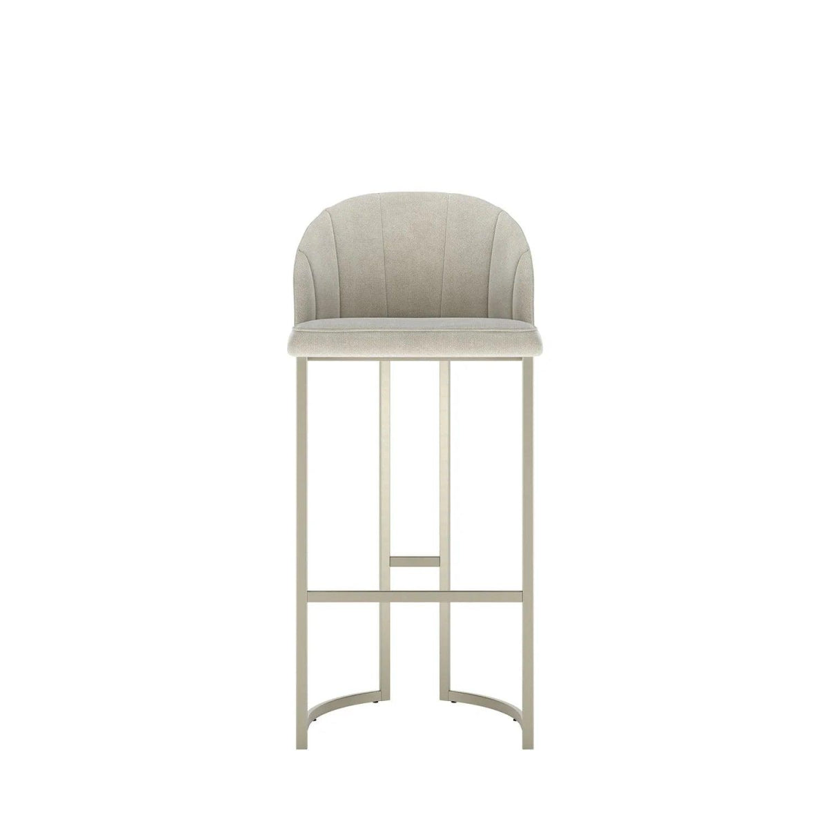 Banqueta Alta de Aço Beverly - Champanhe - Champanhe c/ Linho Mescla Cru - Linked 200 02 - Província - Banquetas