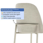 Conjunto de 2 Banquetas Altas de Aço Estofada Lucille Champanhe com Soft Palha