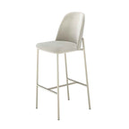 Conjunto de 2 Banquetas Altas de Aço Estofada Lucille Champanhe com Soft Palha