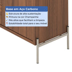 Buffet 3 Portas 3 Gavetas Jasper 185cm Canella com Champanhe - Província - Buffet