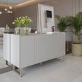 Buffet Arcadia 137 cm - Off White Fosco c/ Champanhe - Província - Buffet