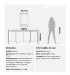 Buffet Bristol 189 cm – Off White Fosco c/ Natural - Província - Buffet