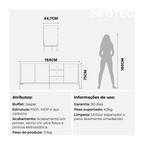 Buffet Jasper 185 cm - Canella c/ Champanhe - Província - Buffet