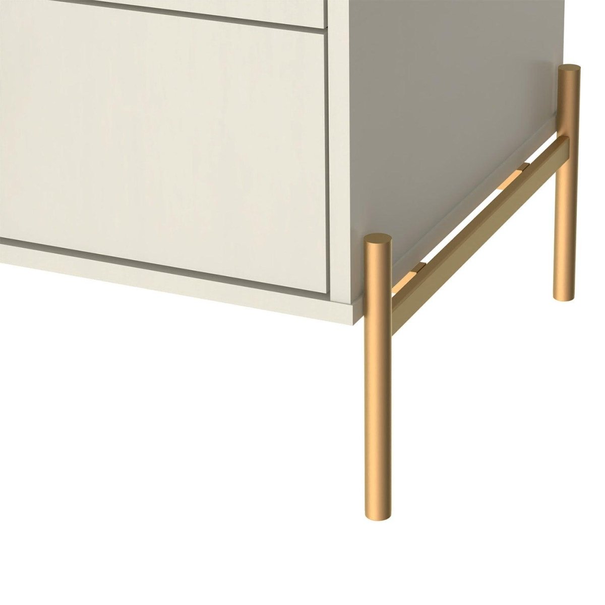 Buffet Jasper 185 cm - Off White Fosco c/ Dourado - Província - Buffet