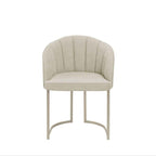 Cadeira de Aço Estofada Beverly Champanhe com Soft Palha