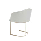 Cadeira de Aço Estofada Beverly Champanhe com Soft Palha