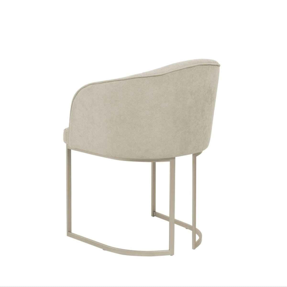 Cadeira de Aço Estofada Beverly Champanhe com Soft Palha