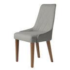 Cadeira de Madeira Maciça Carlton Natural com Linho Mescla Cinza - Província - 