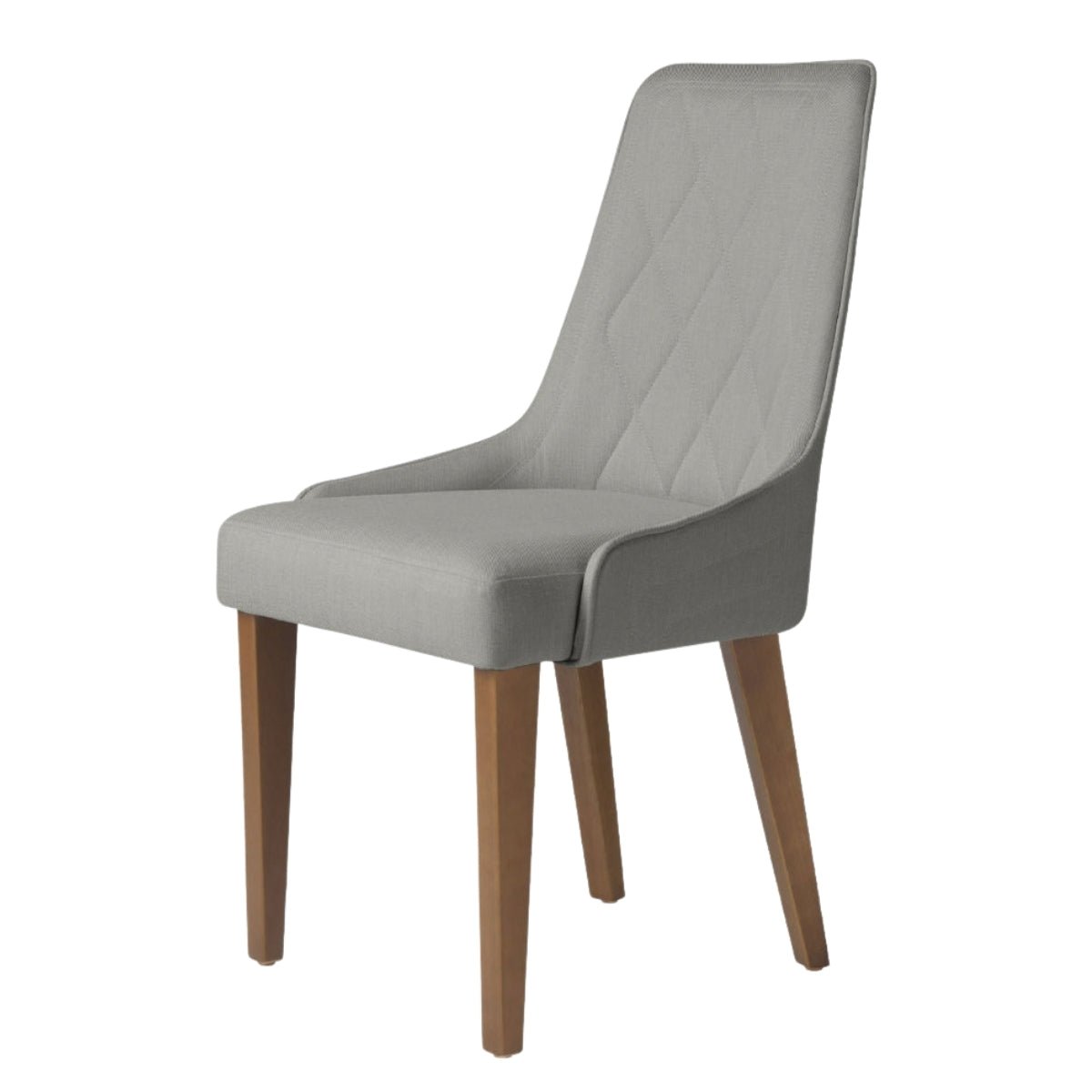 Cadeira de Madeira Maciça Carlton Natural com Linho Mescla Cinza - Província - 