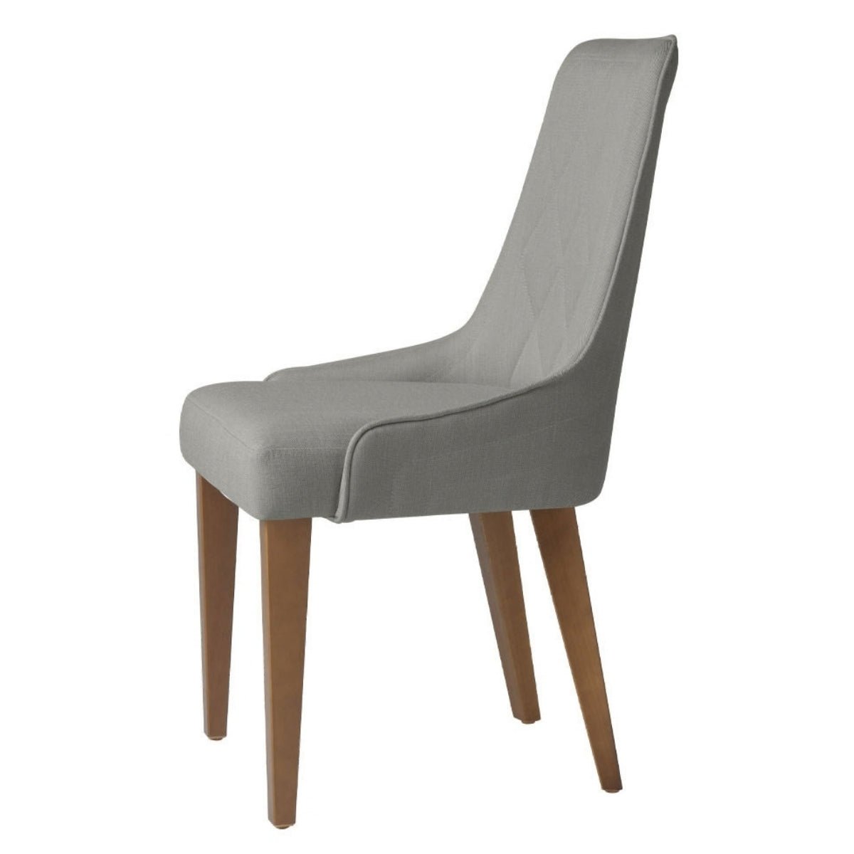 Cadeira de Madeira Maciça Carlton Natural com Linho Mescla Cinza - Província - 