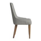 Cadeira de Madeira Maciça Carlton Natural com Linho Mescla Cinza - Província - 