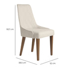 Cadeira de Madeira Maciça Carlton Natural com Linho Off White - Província - 