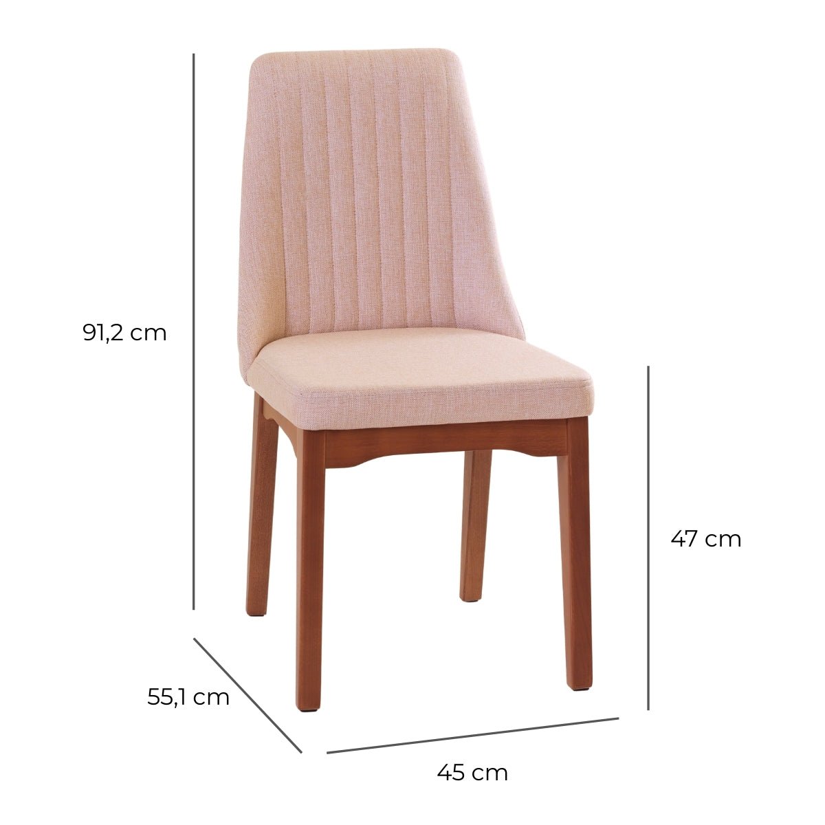 Cadeira de Madeira Maciça Elsie Natural com Alpha 72 - Província - Cadeiras de Jantar