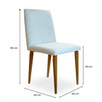 Cadeira de Madeira Maciça Liv Natural com Bouclé Montecarlo - Província - 