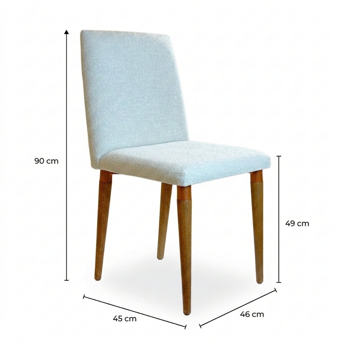 Cadeira de Madeira Maciça Liv Natural com Bouclé Montecarlo - Província - 