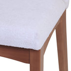 Cadeira de Madeira Maciça Olive Natural com Bouclé Montecarlo - Província - Cadeiras de Jantar