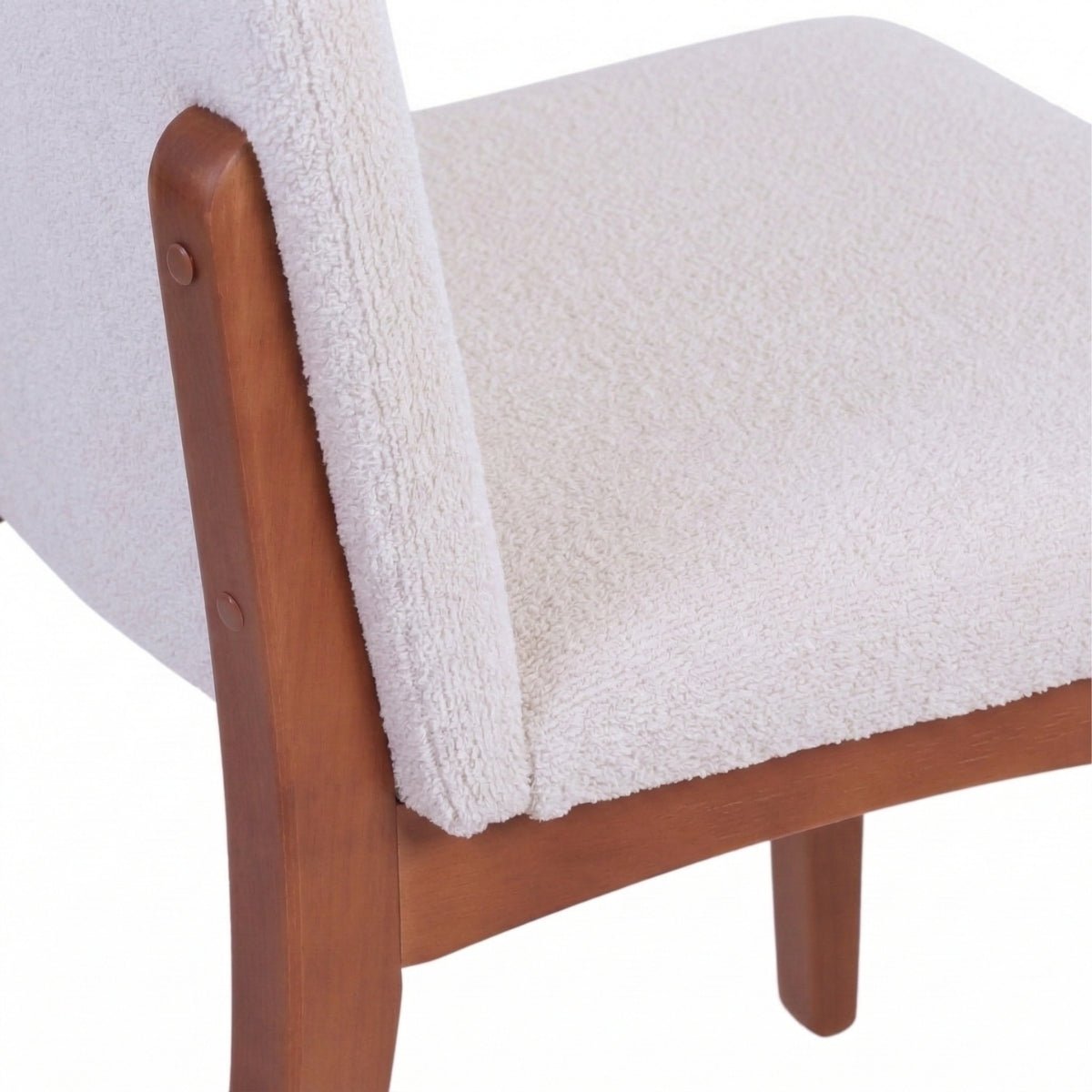 Cadeira de Madeira Maciça Olive Natural com Bouclé Montecarlo - Província - Cadeiras de Jantar