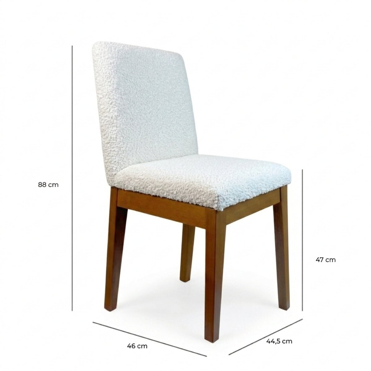 Cadeira de Madeira Maciça Tai Natural com Bouclé Montecarlo - Província - 