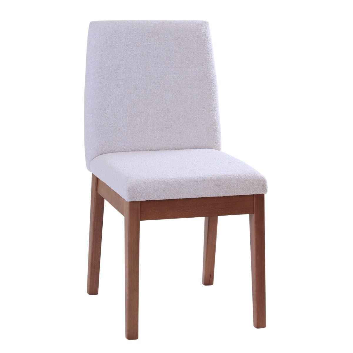 Cadeira de Madeira Maciça Tai Natural com Bouclé Montecarlo - Província - Cadeiras de Jantar