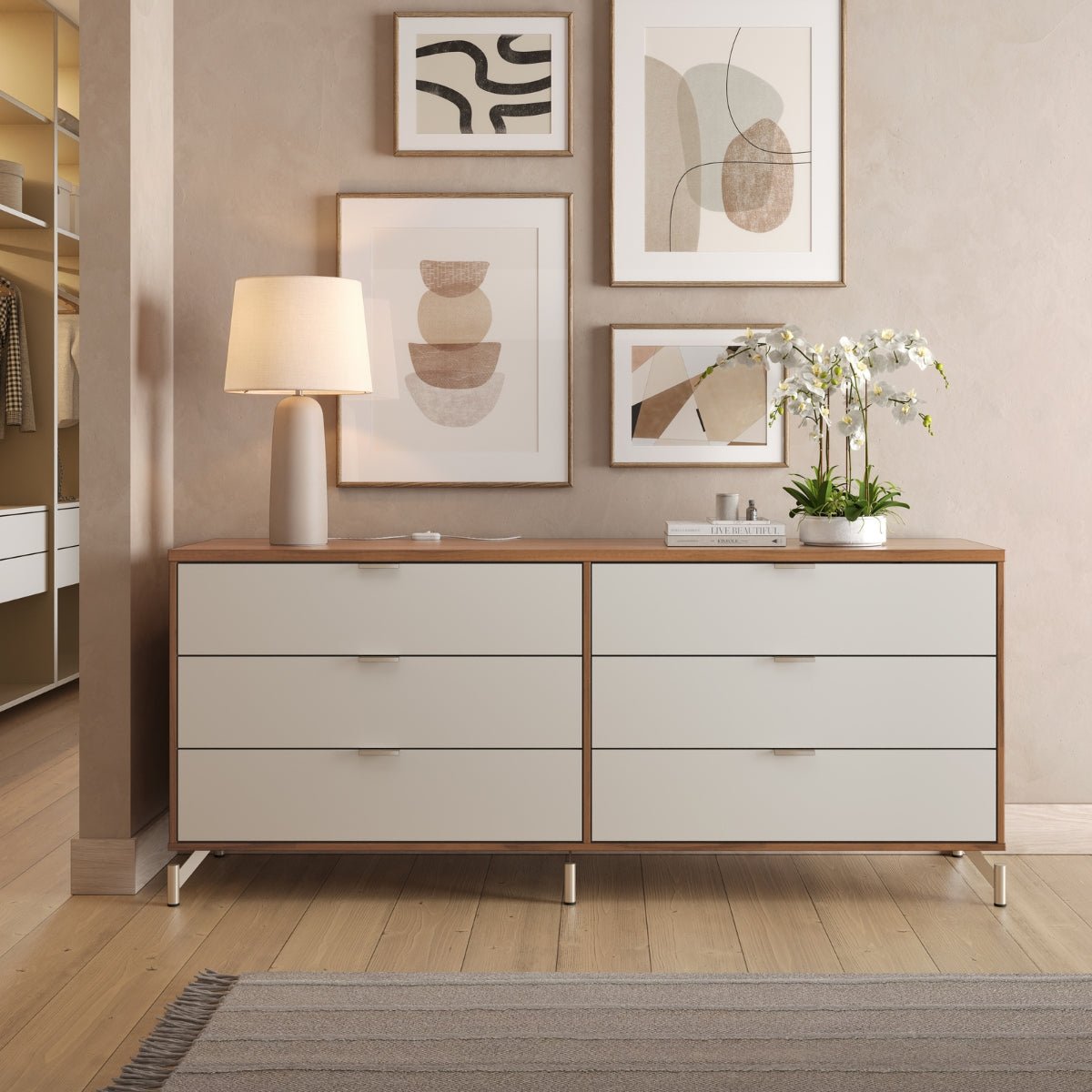 Cômoda 6 Gavetas Glow 178cm - Província - Cômoda