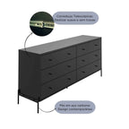 Cômoda 6 Gavetas Jasper 182 cm Preto Fosco - Província - Cômoda