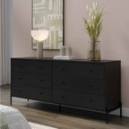Cômoda 6 Gavetas Jasper 182 cm Preto Fosco - Província - Cômoda