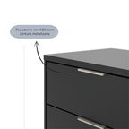 Cômoda 6 Gavetas Yves 135cm Preto Fosco com Champanhe - Província - Cômoda