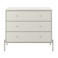 Cômoda com 3 Gavetas Jasper 94cm Off White com Champanhe - Província - Cômoda