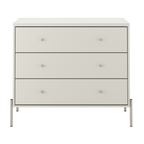 Cômoda com 3 Gavetas Jasper 94cm Off White com Champanhe - Província - Cômoda