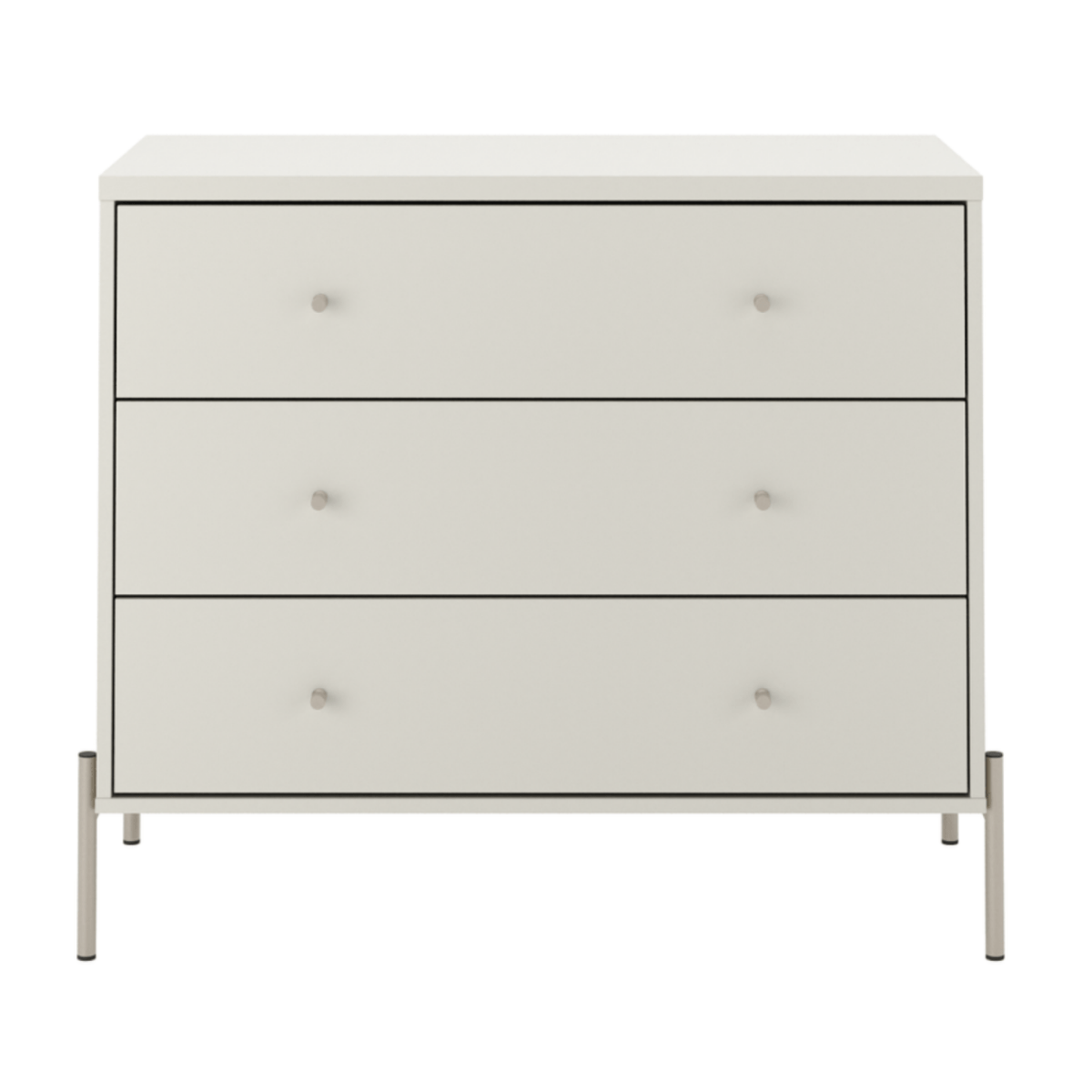 Cômoda com 3 Gavetas Jasper 94cm Off White com Champanhe - Província - Cômoda