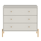 Cômoda com 3 Gavetas Jasper 94cm Off White com Dourado - Província - Cômoda