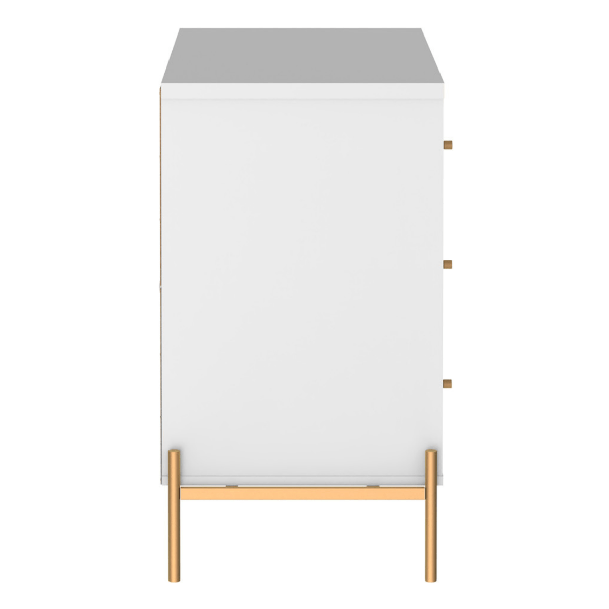 Cômoda Jasper 3 Gavetas 94cm Branco Gloss com Dourado - Província - Cômoda