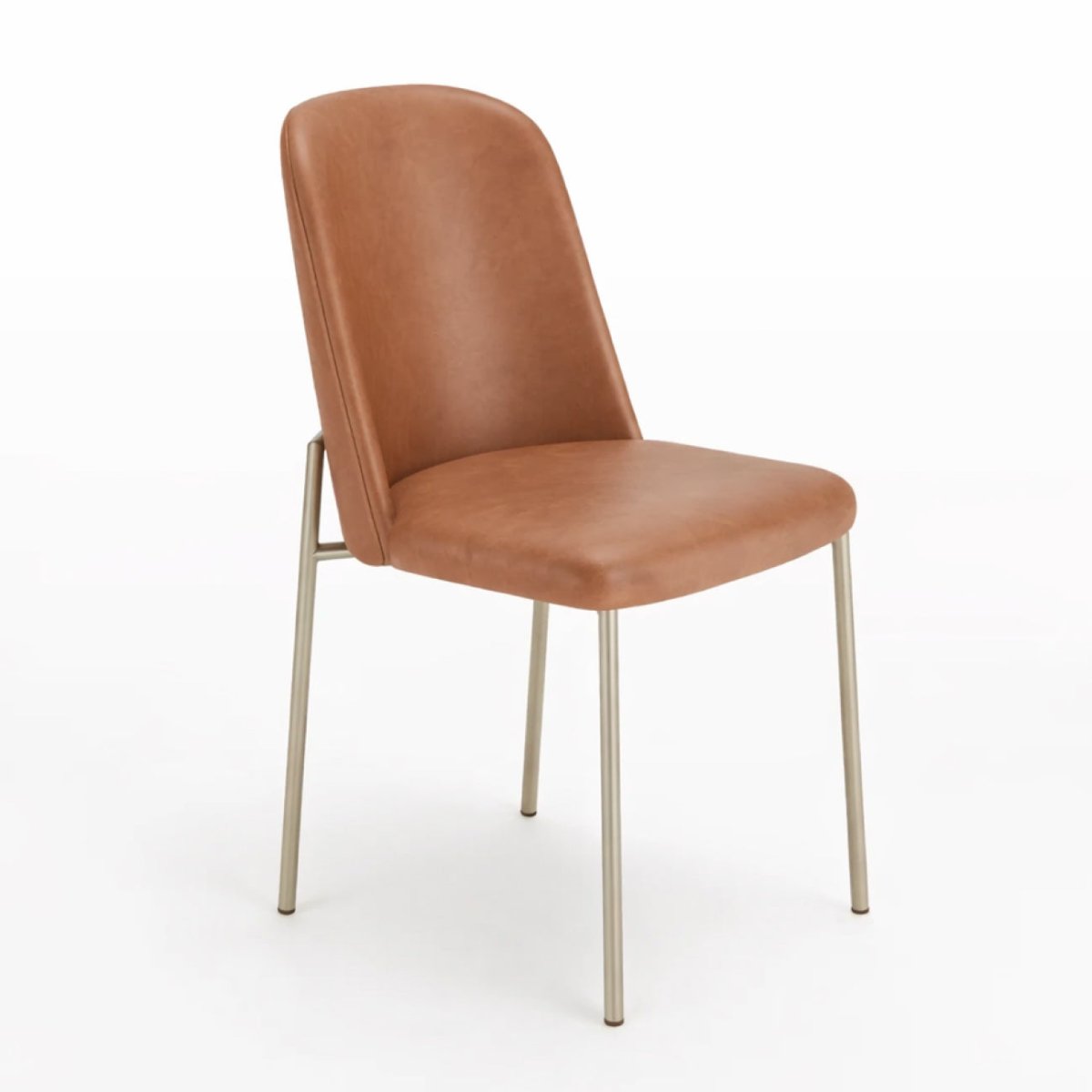 Conjunto c/ 2 Cadeiras de Aço Lucille - Champanhe / PU Caramel - Província - Cadeiras de Jantar