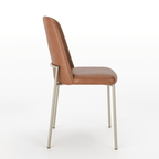 Conjunto c/ 2 Cadeiras de Aço Lucille - Champanhe / PU Caramel - Província - Cadeiras de Jantar