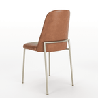 Conjunto c/ 2 Cadeiras de Aço Lucille - Champanhe / PU Caramel - Província - Cadeiras de Jantar