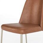 Conjunto c/ 2 Cadeiras de Aço Lucille - Champanhe / PU Caramel - Província - Cadeiras de Jantar