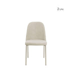 Conjunto c/ 2 Cadeiras de Aço Lucille - Champanhe / Soft Palha - Província - Cadeiras de Jantar